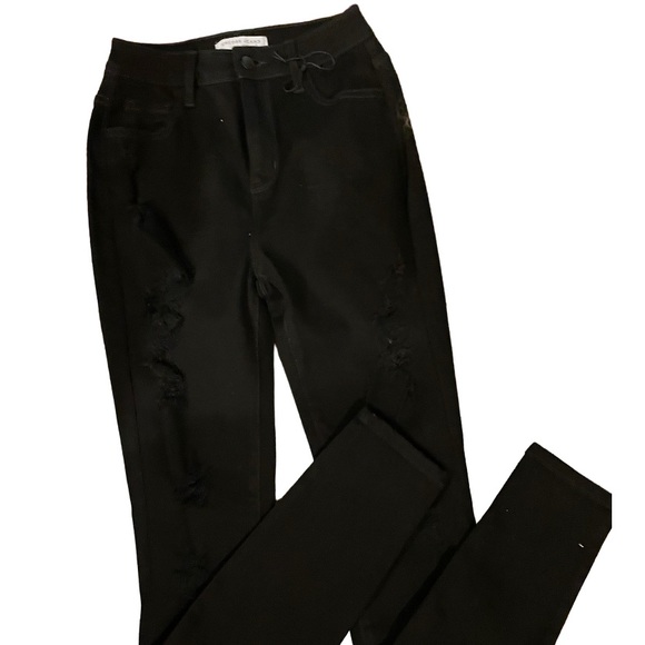 Encore Black Distressed Skinny Jeans - Picture 2 of 4